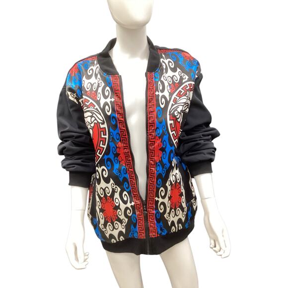 VTG Authentic Dapper Dan Unisex Jacket Size XL Medusa Motif Multicolor Pockets - Picture 2 of 4